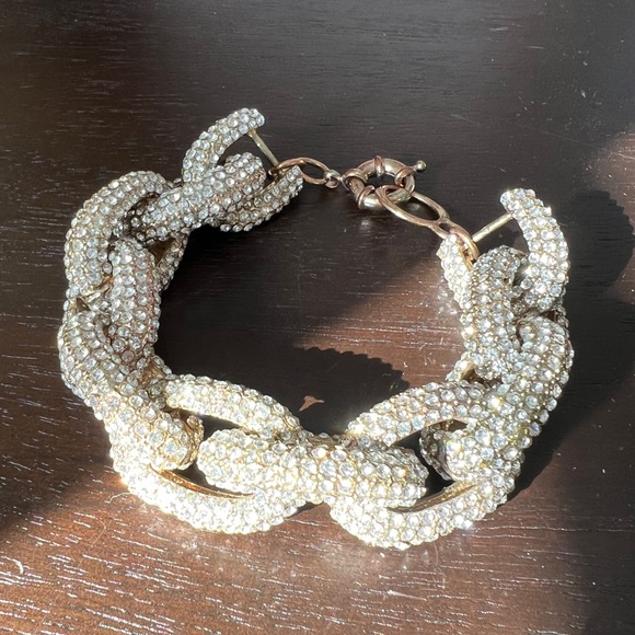 Pave Chunky Crystal & Chain Bracelet | Gold - Picture 5 of 7